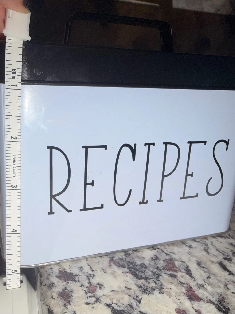 Hobby Lobby Recipe Tin Box - White and Black